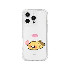 [S2B] KAKAO FRIENDS CHOONSIK Clear TPU+PC Bumper Case – Crystal Clear, Shock-Absorbing, Camera & Button Protection for iPhone & Galaxy - Made in Korea